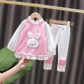 9M-3Y Bunny Rabbit Big Ear Long Sleeve Dress Baby Wholesale Clothing KSV493601