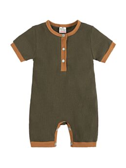 Ribbed Short Sleeve Baby Romper 210607603