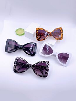 Kid Bow-shaped Leopard Print Frame Sunglasses 210609193