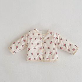 3-24M Baby Thickened Long Sleeve Floral Cardigan Coats & Jackets Wholesale Baby Clothes V3824082300026