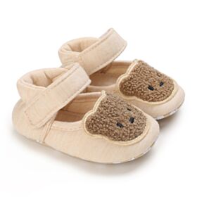 3-18M Baby Bear Velcro Soft Sole Shoes KSHOV384002 beige