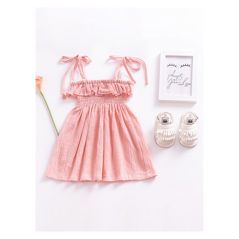 white ruffle beach dress