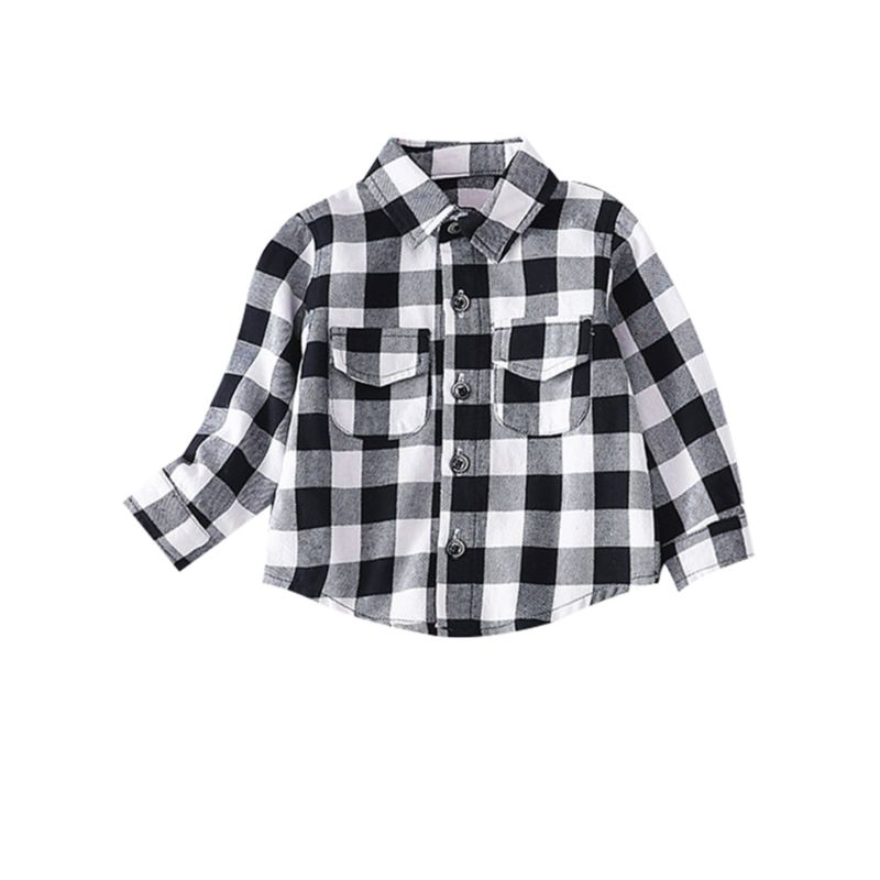 Wholesale Spring Classic Checked Baby Little Kids Shirt