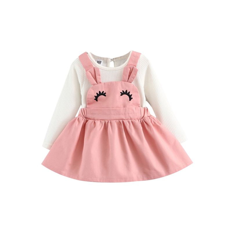 Wholesale Fall Baby Girl Fake Two Piece Dress 19090651