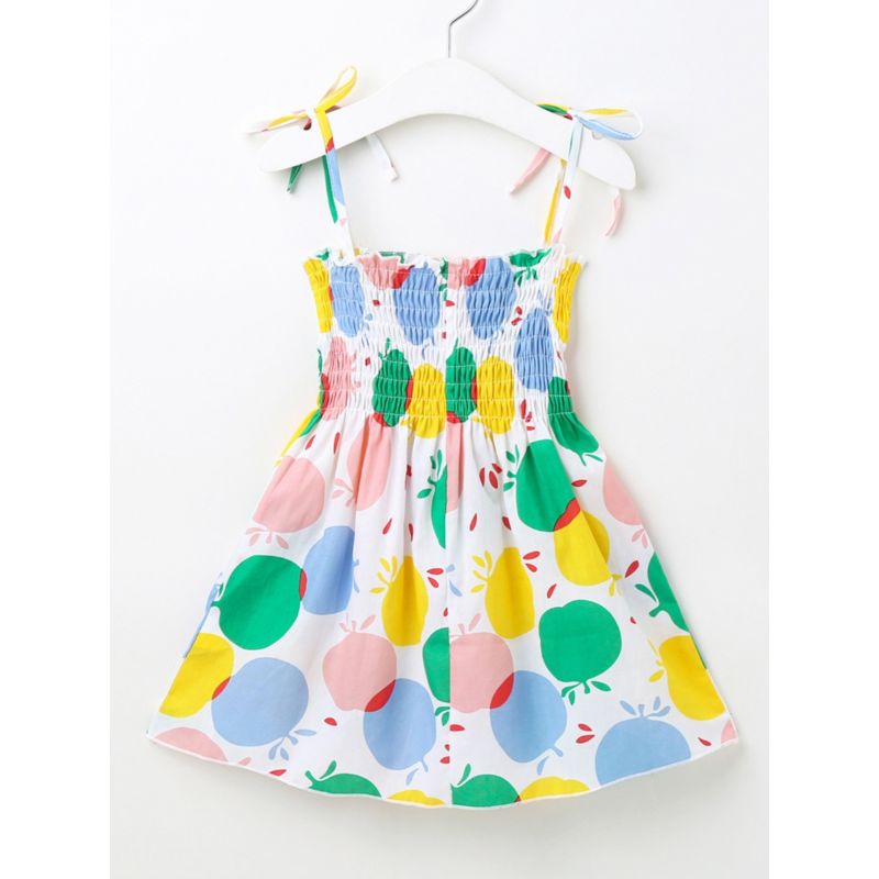 Wholesale Little Girl Allover Fruit Shirred Cami Dress