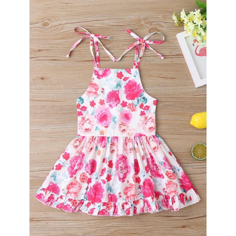 Wholesale Summer Little Girl Flower Printed Rose Red Ca