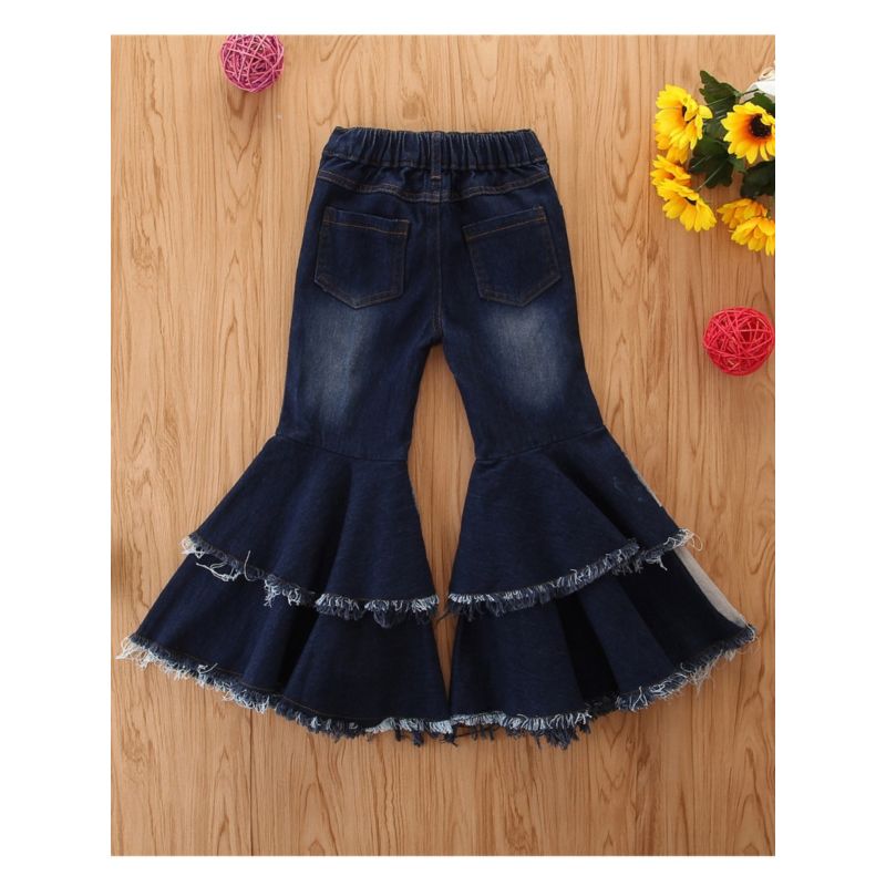 Wholesale Kid Girl Fashion Ripped Flared Jeans 20072358