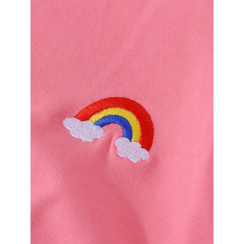 Wholesale Kid Boy Girl Embroidery Rainbow Letter Print