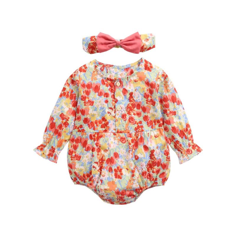 Wholesale 2 Pieces Toddler Girl Floral Print Bodysuit W