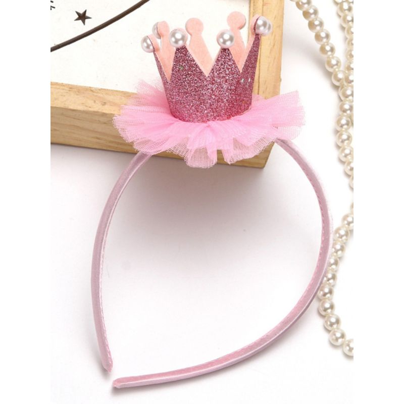 Wholesale Kid Girl Sequins Crown Beaded Mesh Headband 2