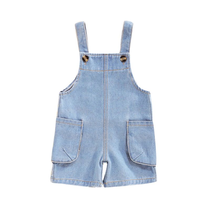 Wholesale Toddler Girl Versatile Denim Overall Shorts 2
