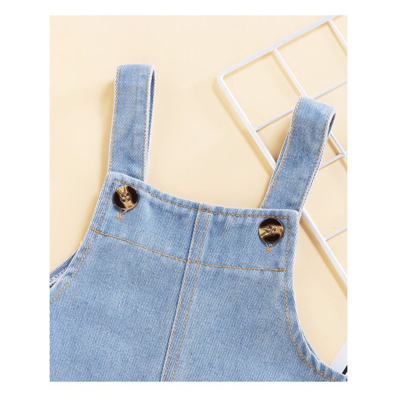 Wholesale Toddler Girl Versatile Denim Overall Shorts 2