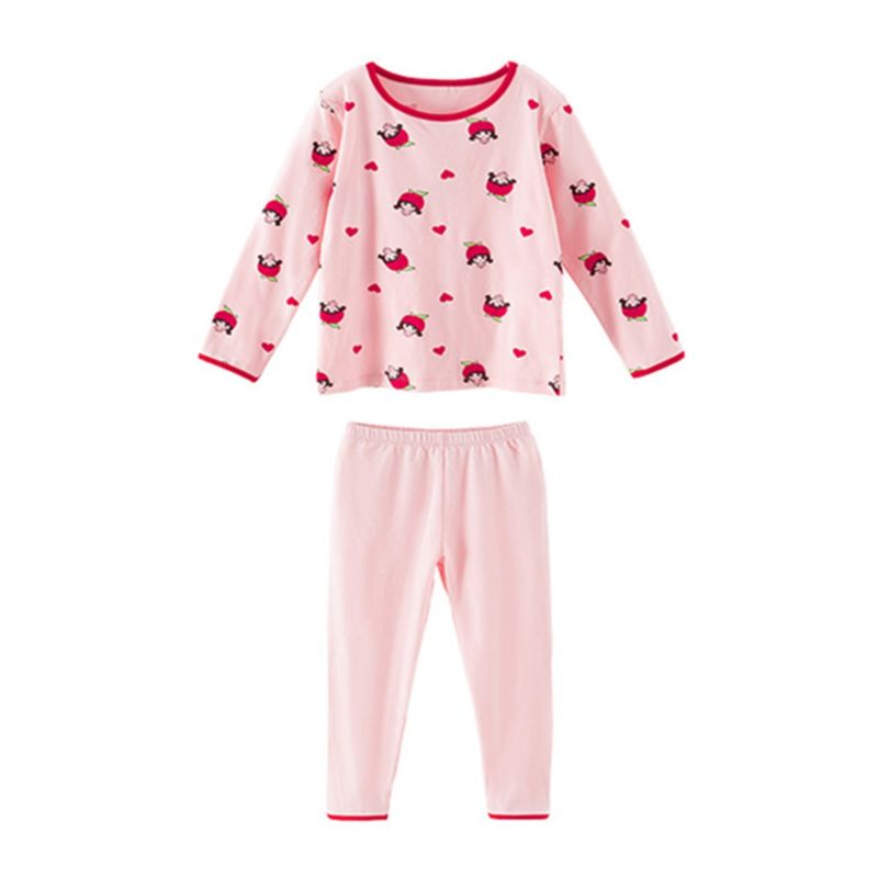 Wholesale 2 Pieces Kid Girl Pajamas Set Love Heart Top