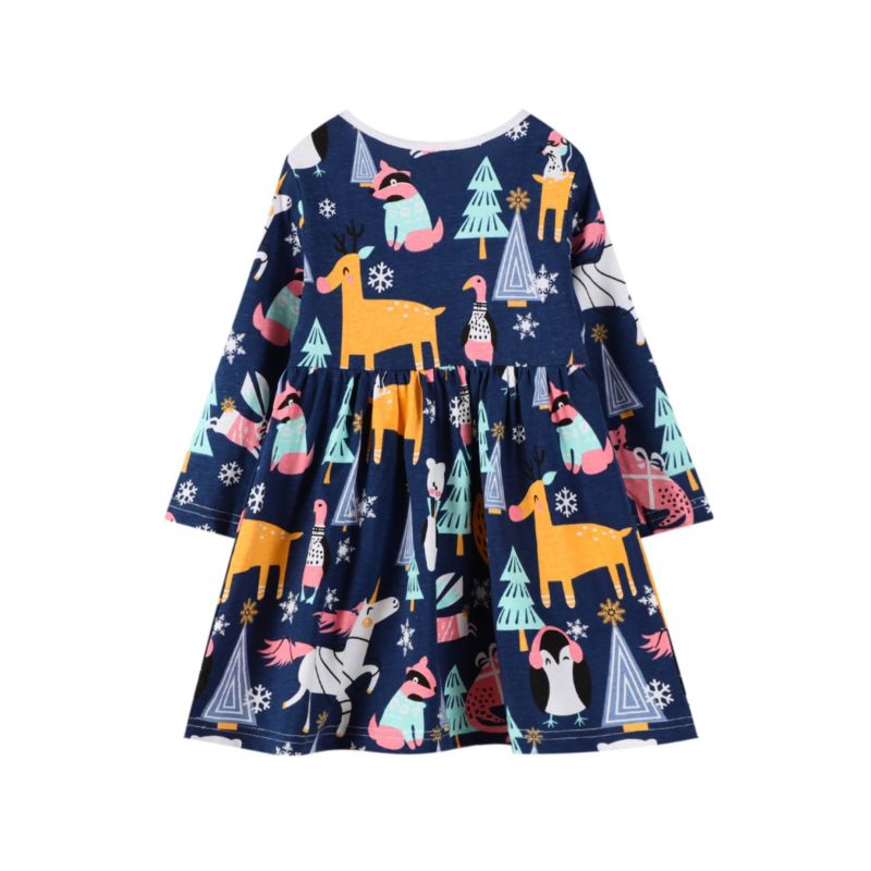 Wholesale Kid Girl Animals Print Dress 201017150 - kisk