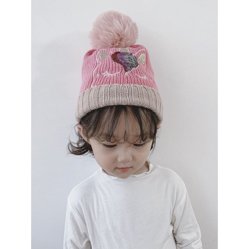 Wholesale Kid Girl Unicorn Knit Beanie 201201127 - kisk