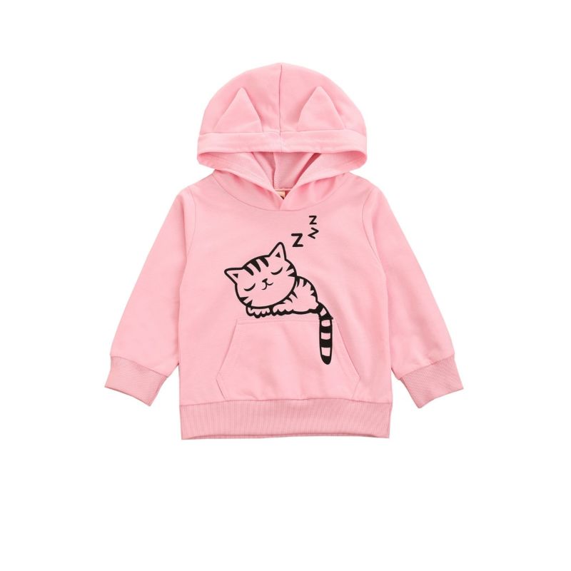 Wholesale Kid Girl Cat Hooded Sweatshirt 210108138 - ki