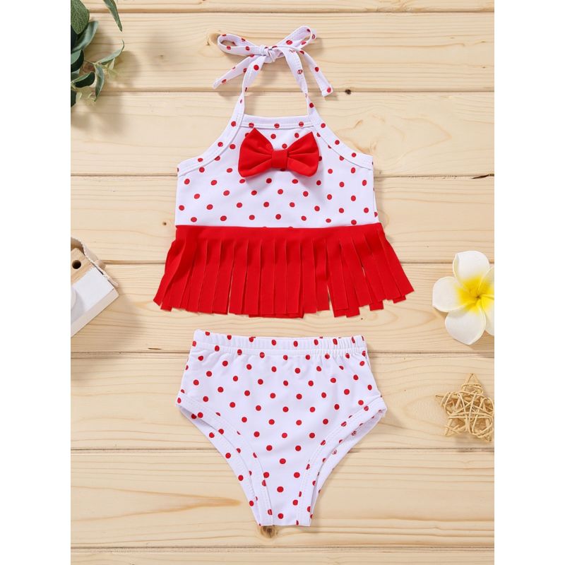 Wholesale 2 Pieces Baby Girl Polka Dots Swimwear Set Ta