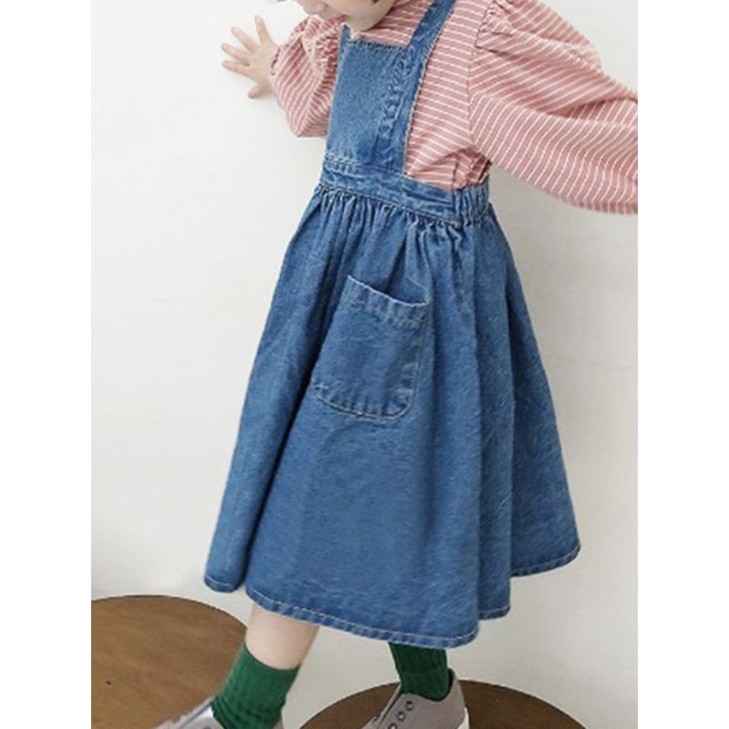 Wholesale Kid Girl Denim Overall Skirt 210415199 - kisk