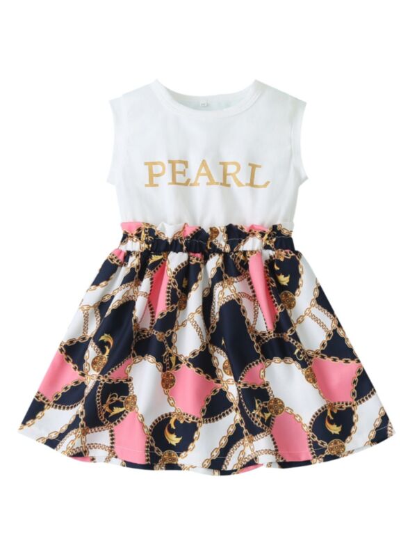 Kid Girl Pearl Holiday Tank Dress