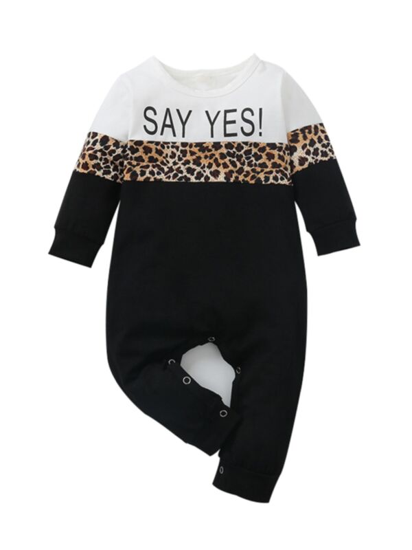 Baby Boy Say Yes Leopard Jumpsuit