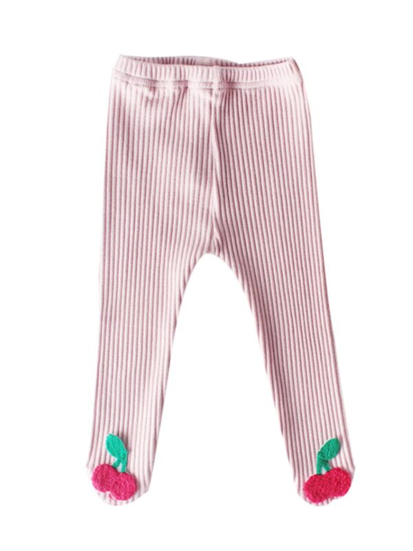 Baby Girl Cherry Footed Legging Pants