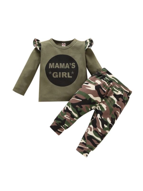 2 Pieces Mama's Girl Camo Set Top Matching Trousers