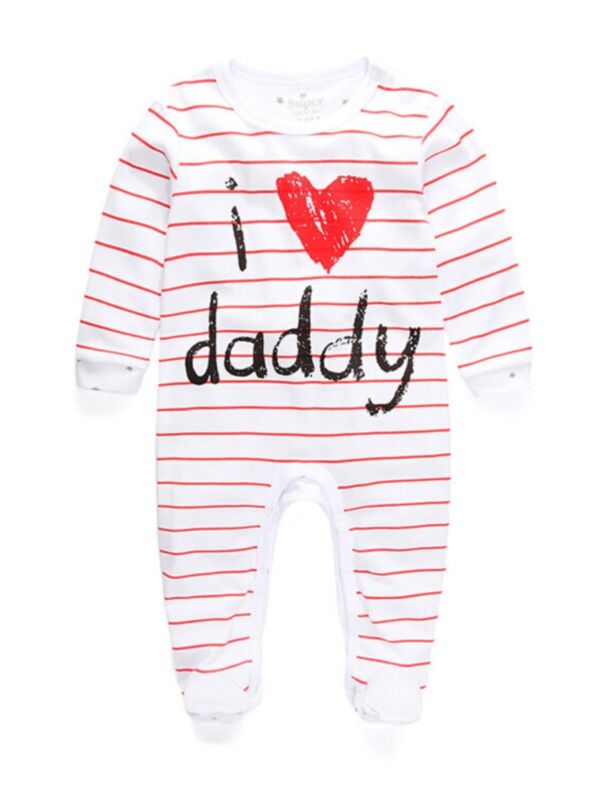 Infant Letter & Love Heart Footed Jumpsuit
