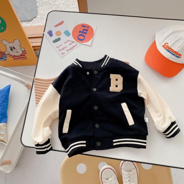 18M-7Y Colorblock Baseball Style Coat Jacket Wholesale Kids Boutique Clothing AliceKKHQV492493