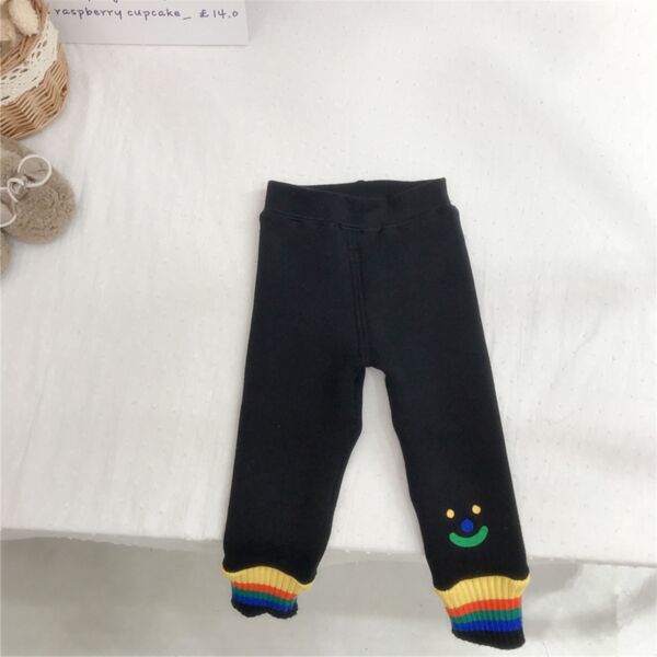 9M-6Y Toddler Girl Cartoon Smiley Face Print Colorful Striped Closure Pants Wholesale Little Girl Clothing KPV591579