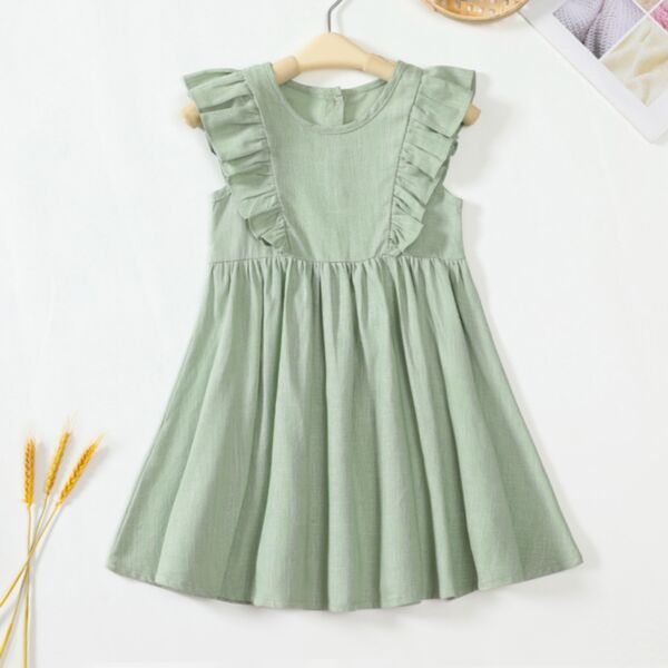 9M-4Y Toddler Girls Solid Color Ruffled Dresses Wholesale Girls Clothes KDV387976
