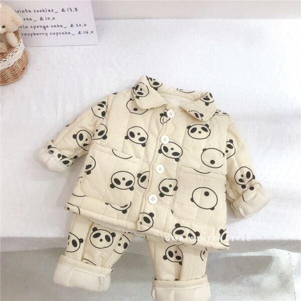 9M-6Y Toddler Girl & Boy Intimates & Pajamas Sets Long-Sleeved Cartoon Bear Print Single-Breasted Top And Pants Wholesale Toddler Clothing KSV591542