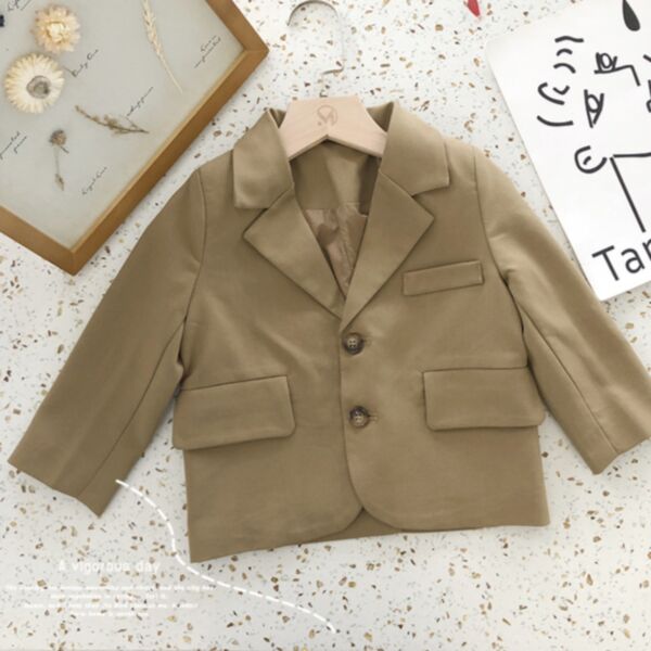 18M-7Y Solid Color Coat And Shirt And Pants Set Wholesale Kids Boutique Clothing KTV493646