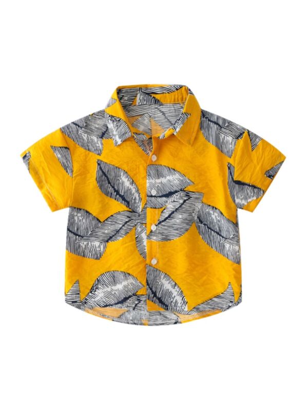 Kid Boy Tropical Floral Hawaii Shirt