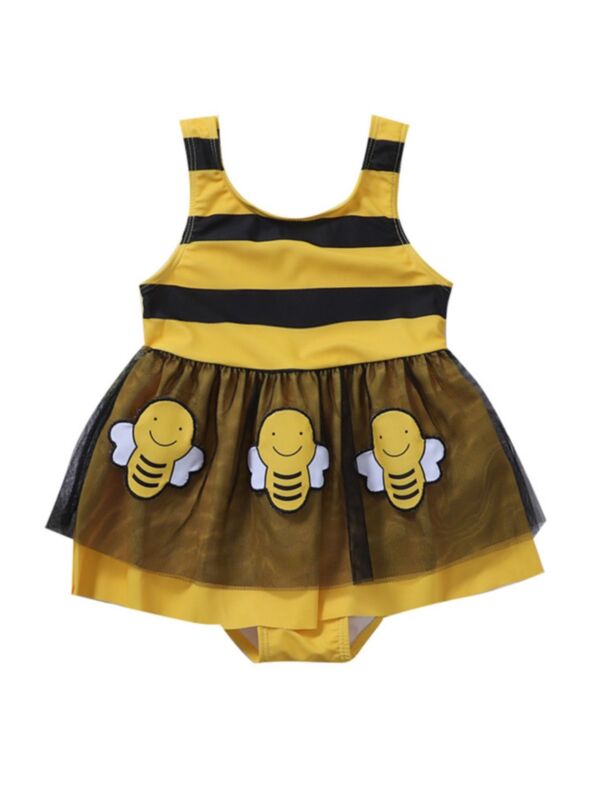 Bee Print Swimwear For Girl 210611968