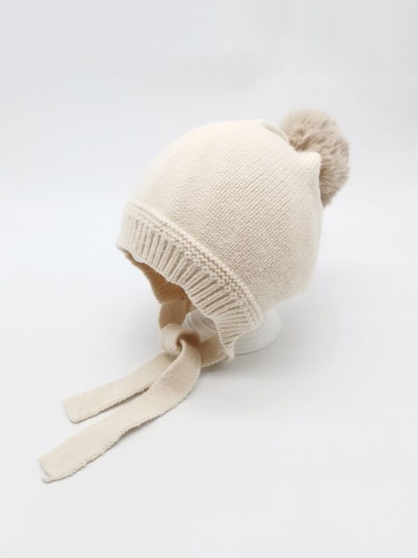 Toddler Solid Color Lace-up Knit Beanie
beige