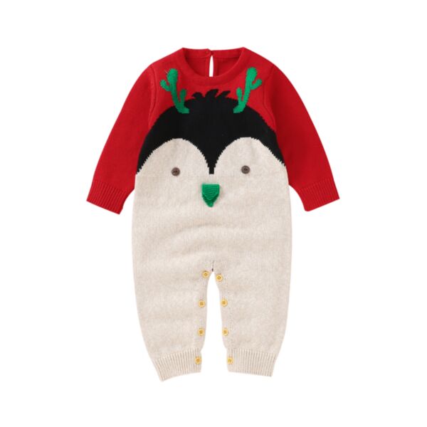 Elk Printed Knitted Jumpsuit Baby Christmas Romper 21101099