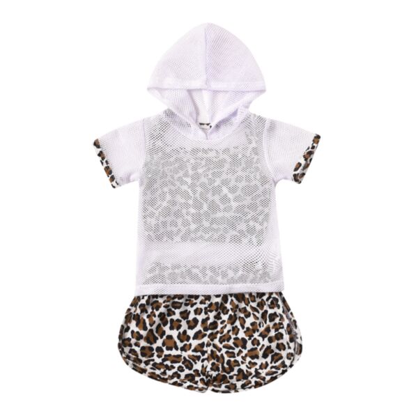 3 Piece Hooded Mesh Top And Leopard Camisole And Shorts Baby Girl Outfit Sets 21103143