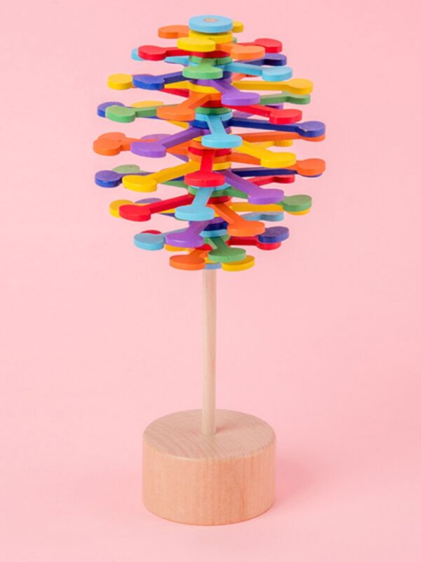 Wooden Colorful Rotating Rod Decompression Toy