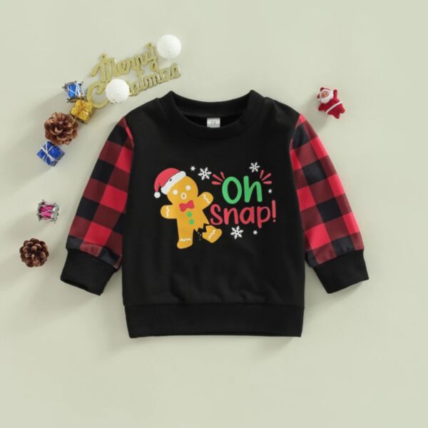 3-24months Baby Unisex Spring And Autumn Christmas Tops Plaid Long Sleeve Snowman Or Moose Print Pullover Wholesale Childrens Clothing KTV600844