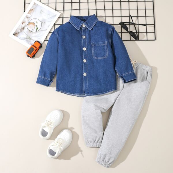 Baby Boy Boutique Clothing Set Fashion Boys Denim Jacket and Pants 2 Piece  Outfits Spring Autum Kids Bebes Girls Suits 2-9Years