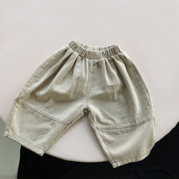 9M-6Y Solid Color Bubble Knitwear Loose Trousers Wholesale Kids Boutique Clothing