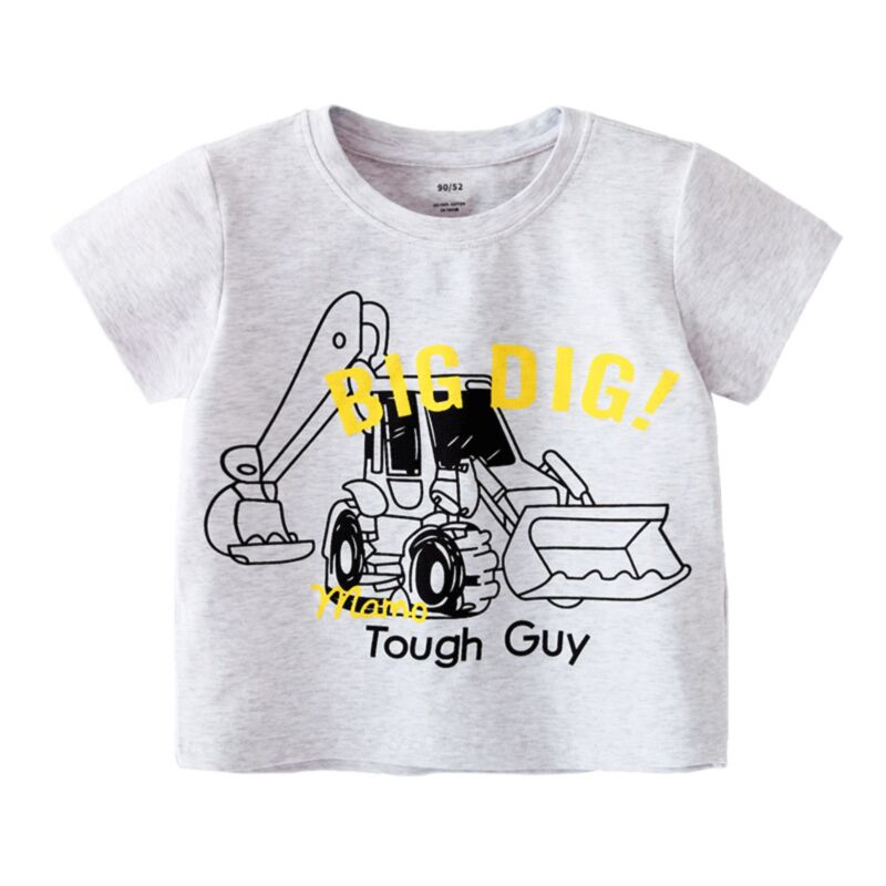 Wholesale 18M-8Y Kid Boys Cartoon Excavator T-Shirts Ki