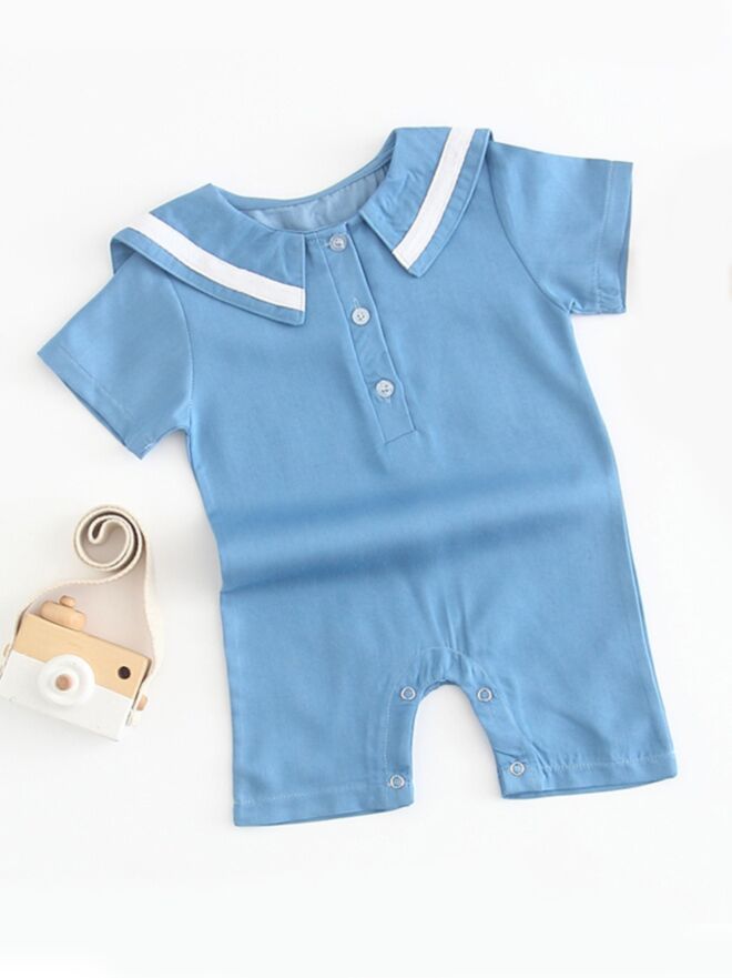 Wholesale Summer Navy Style Short-sleeved Baby Romper O