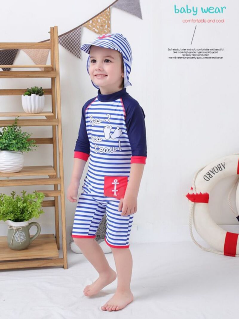 Wholesale 2-Piece Little Kids Stripe Swimwear Matching