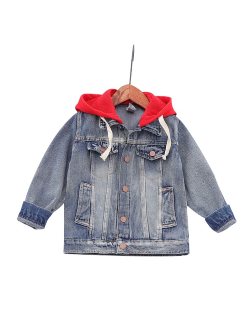 Wholesale 5-PACK Fashion Bear Hooded Denim Jacket Coat