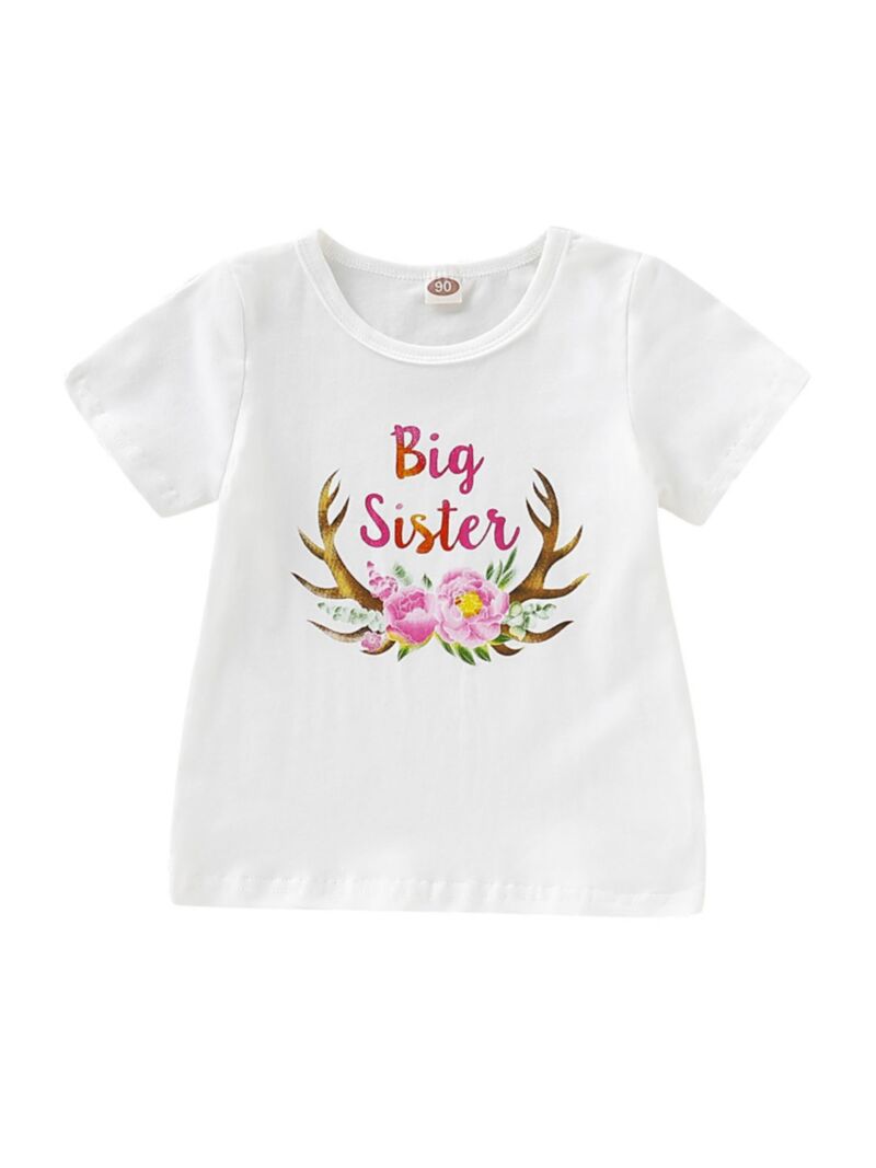 Wholesale Big Sister Flower T-shirt 19061777 - kiskissi