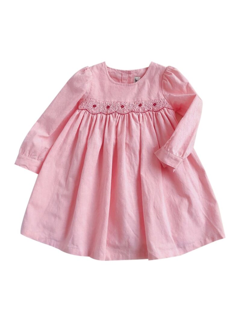 Wholesale Fall Toddler Little Girl Smocking Dress 19090