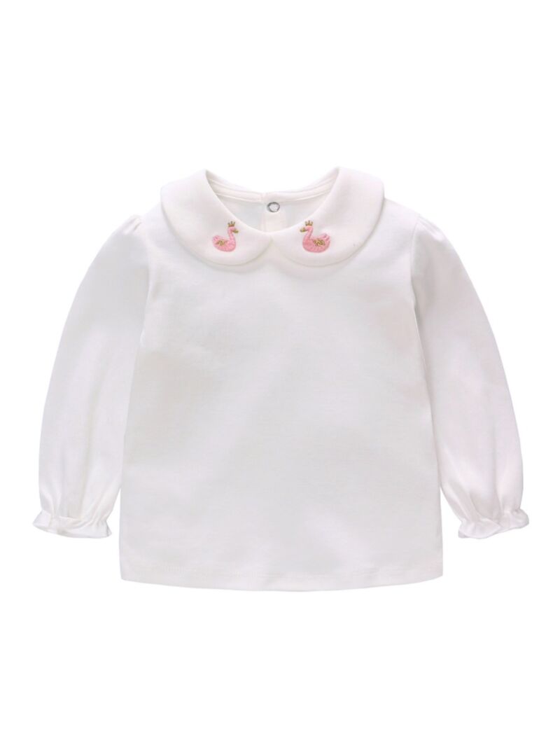 Wholesale Peter Pan Collar White Blouse Top 19100709B