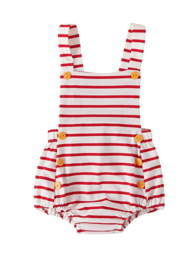 Wholesale White & Red Stripe Baby Romper 19100923 - kis