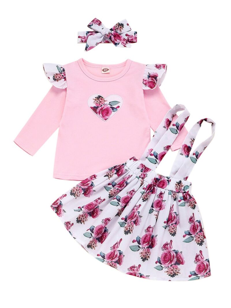 Wholesale 3-Piece Fall Baby Toddler Girl Flower Outfits